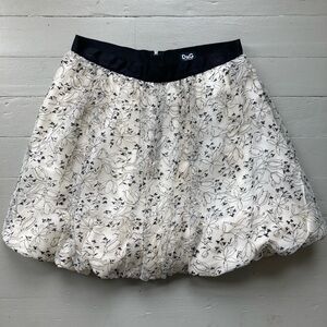 D&G dolce and gabbana lace mesh floral bubble hem skirt